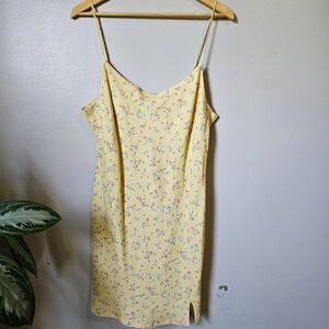 EUC LIKE NEW ASOS DESIGN YELLOW DITSY FLORAL TANK DRESS SIZE 12 / L